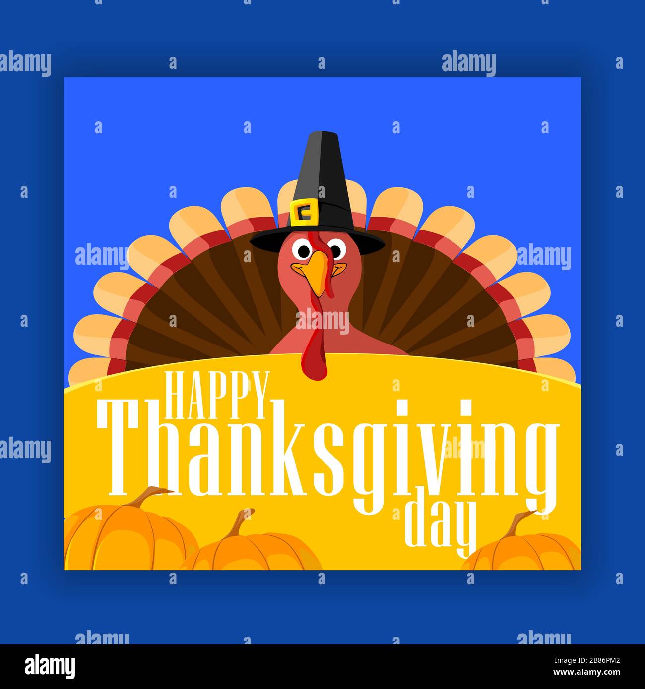 Buon giorno di ringraziamento banner cartolina Illustrazione Vettoriale