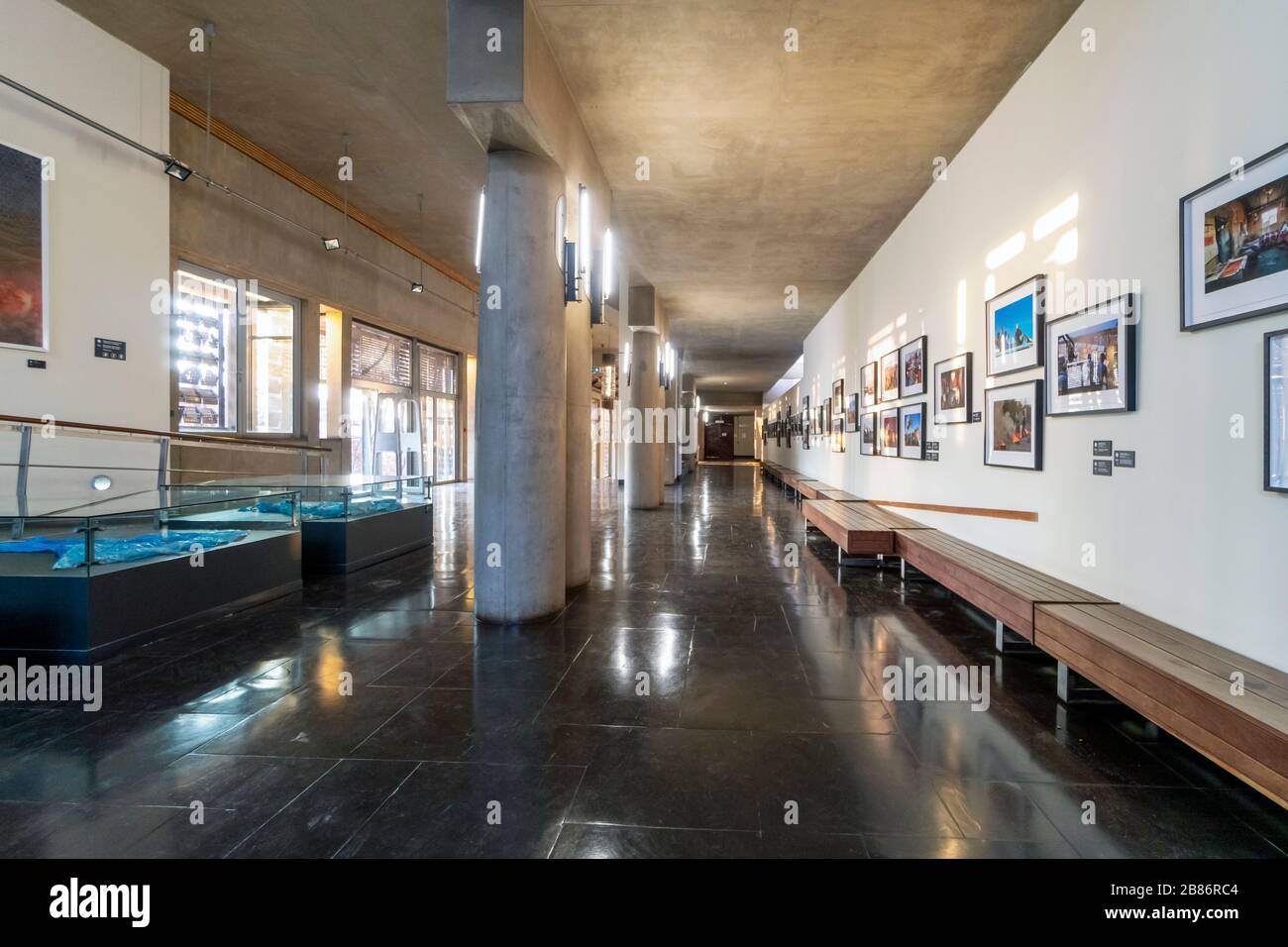 Johannesburg, Sudafrica - 26 maggio 2019: Interno della Corte costituzionale del Sudafrica Foto Stock