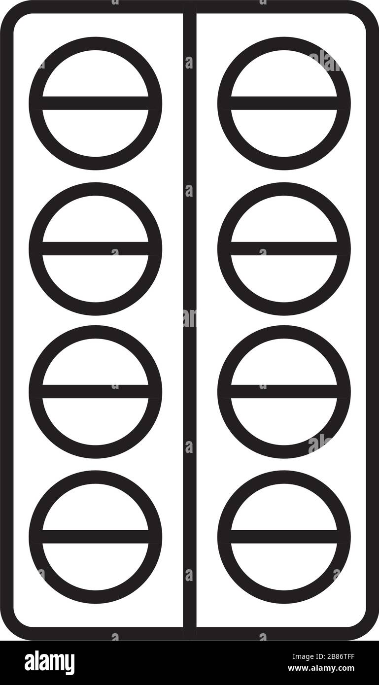 pillole sigilli farmaci, linea stile icona Illustrazione Vettoriale