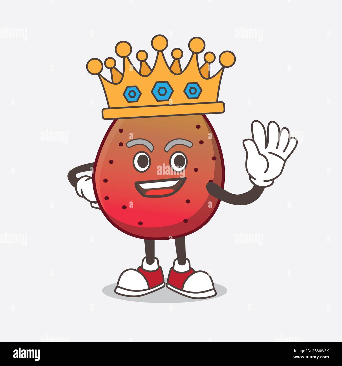 Un'immagine del personaggio della mascotte dei fumetti indiani stilizzata di King sul disegno della mascotte dei fumetti Foto Stock