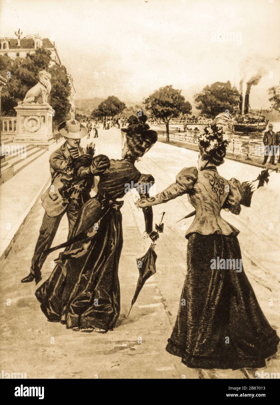 elisabetta di baviera incontra luigi lucheni, ginevra, 1898 Foto stock -  Alamy