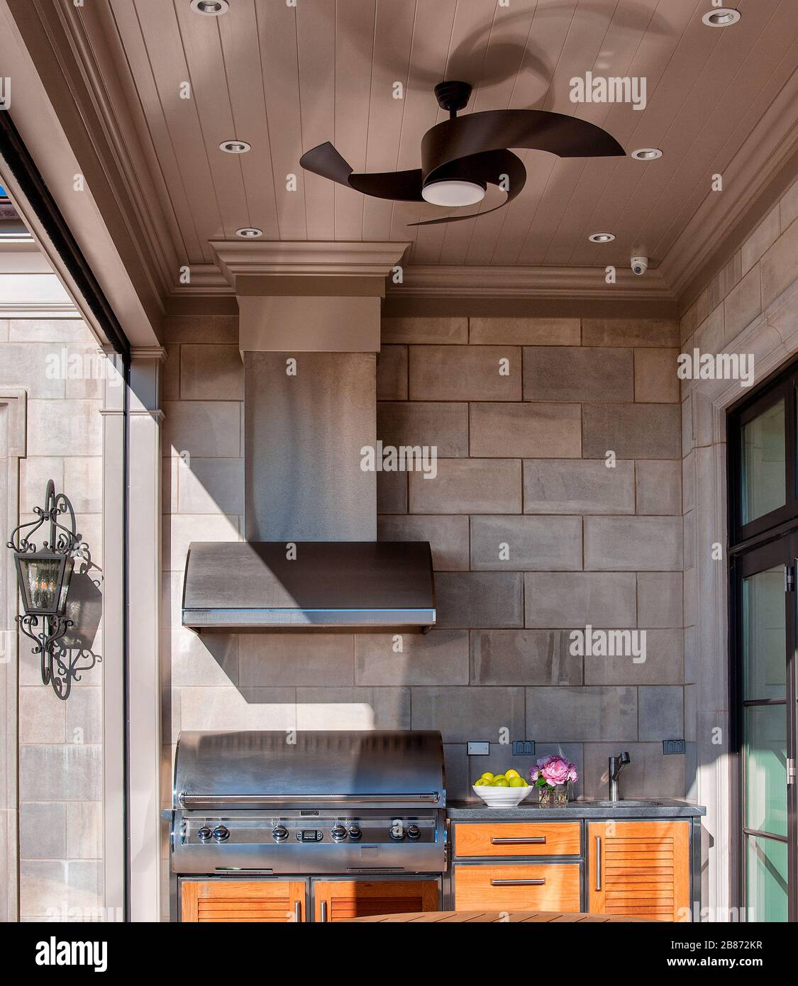 Cucina all'aperto e intrattenimento Foto Stock