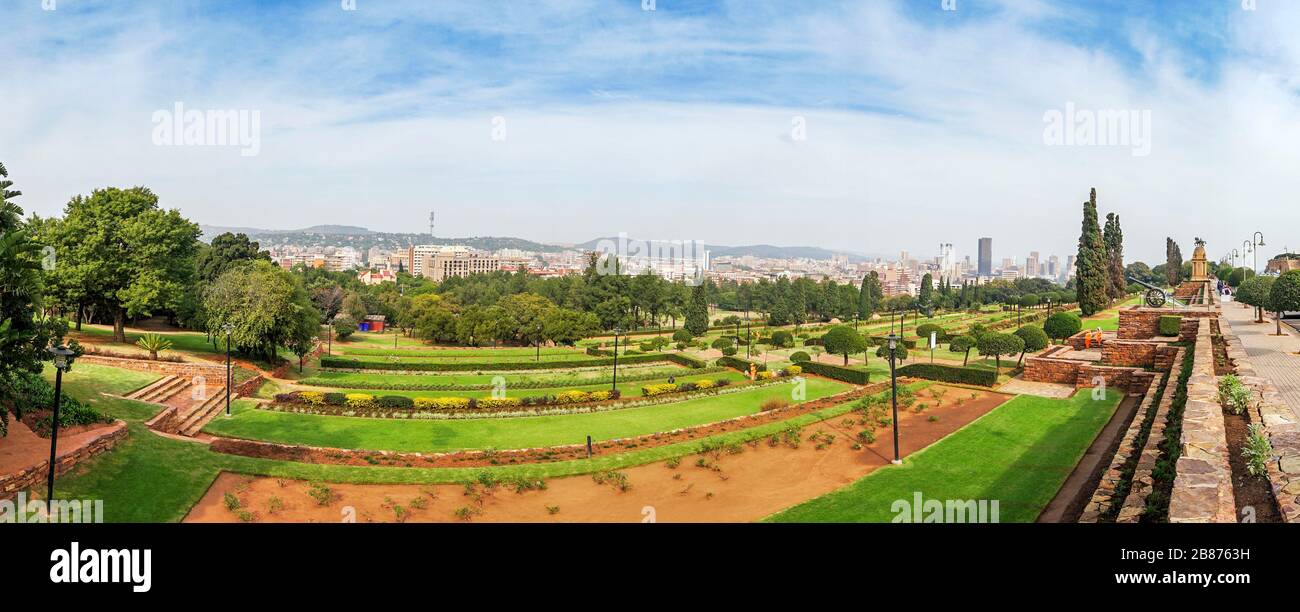 Union Buildings Park e Pretoria centro, Sud Africa Foto Stock