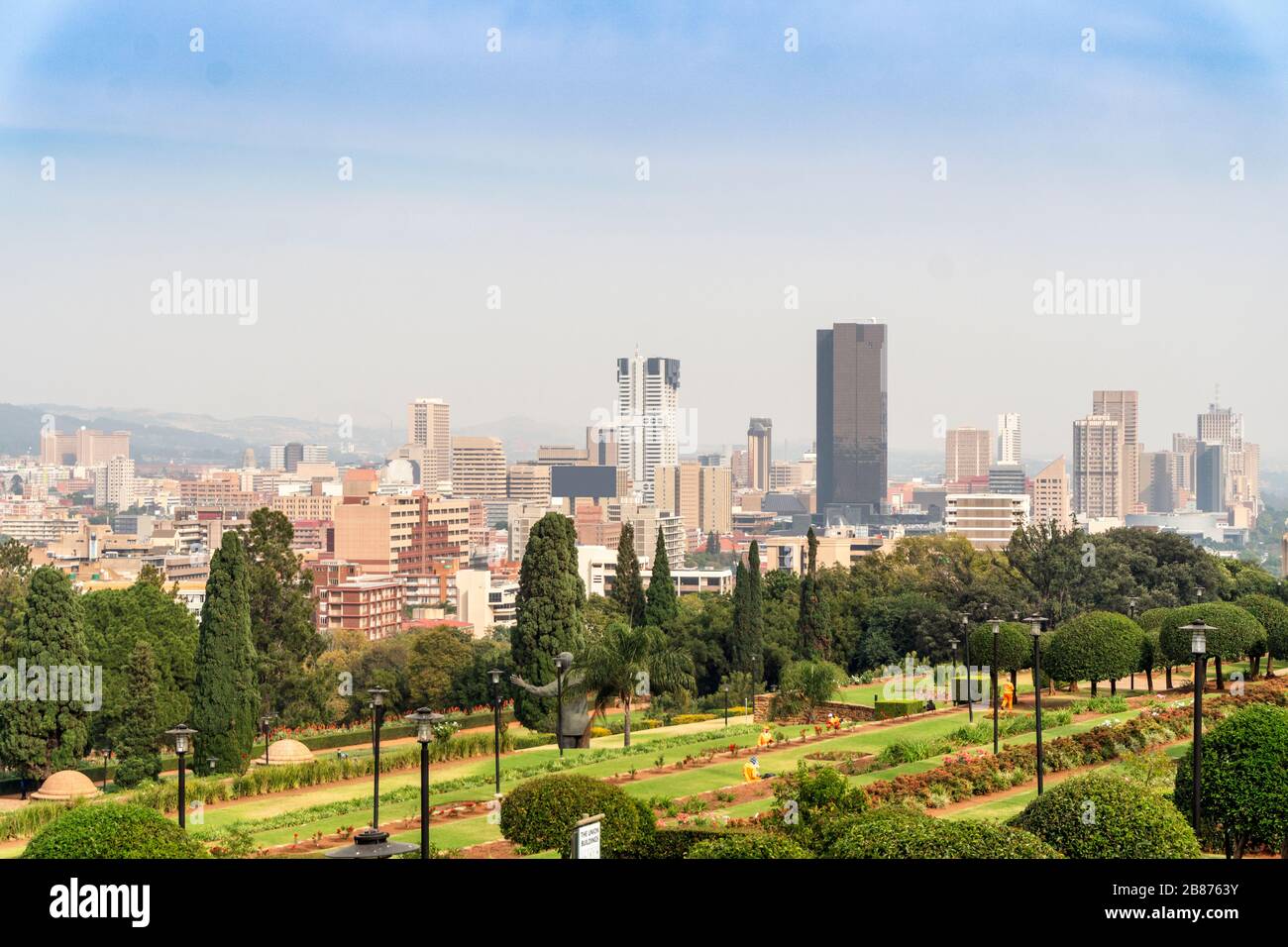 Union Buildings Park e Pretoria centro, Sud Africa Foto Stock