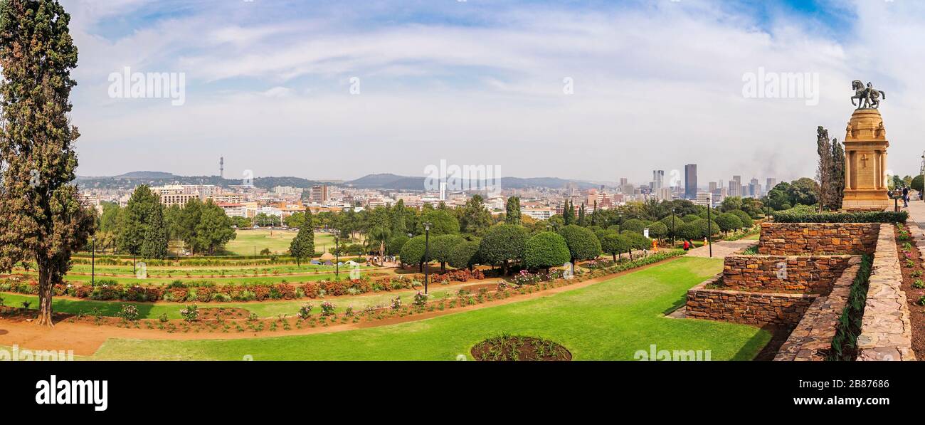 Union Buildings Park e Pretoria centro, Sud Africa Foto Stock