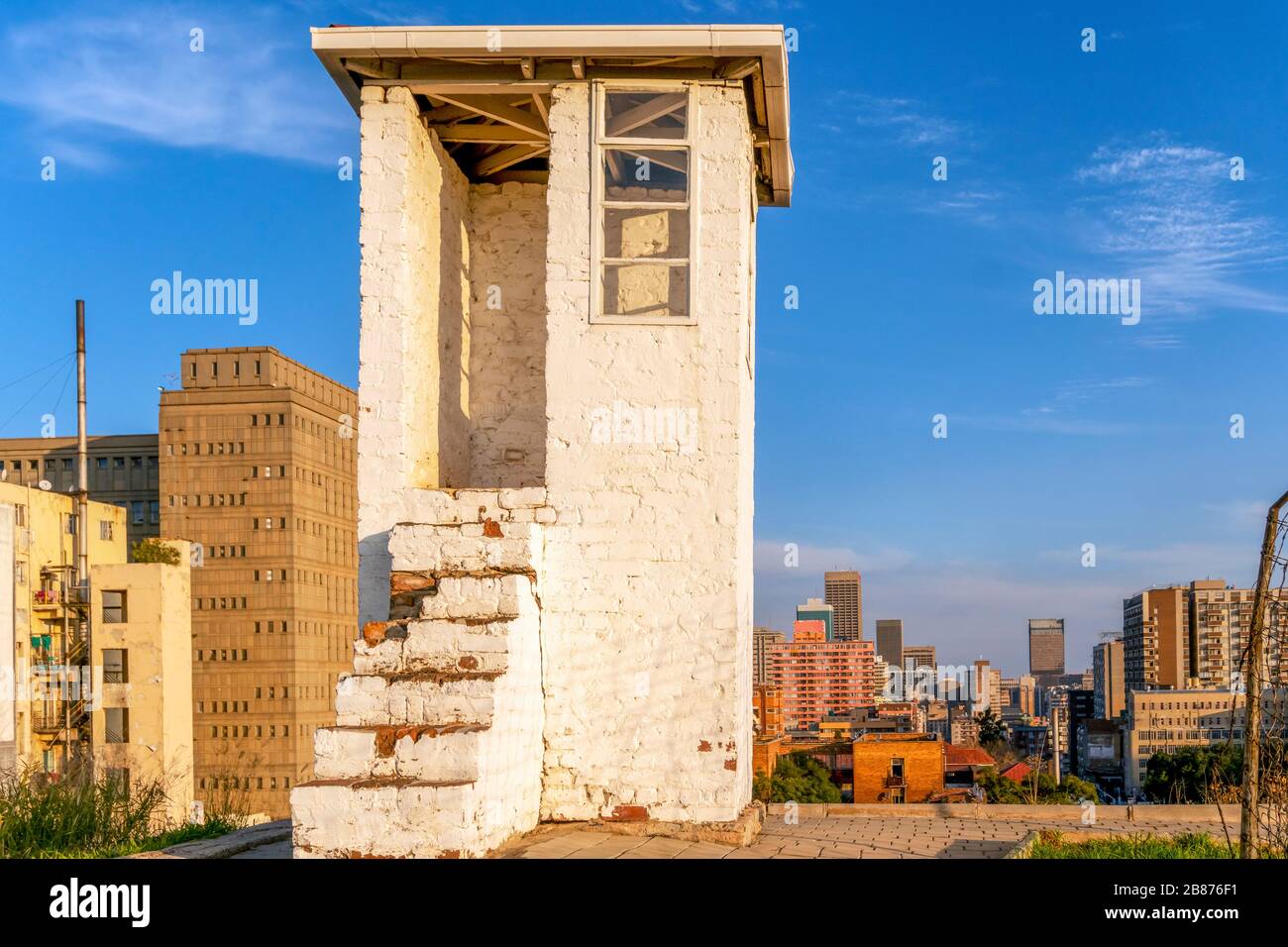 Famosa Constitution Hill nel centro di Johannesburg, Sud Africa Foto Stock