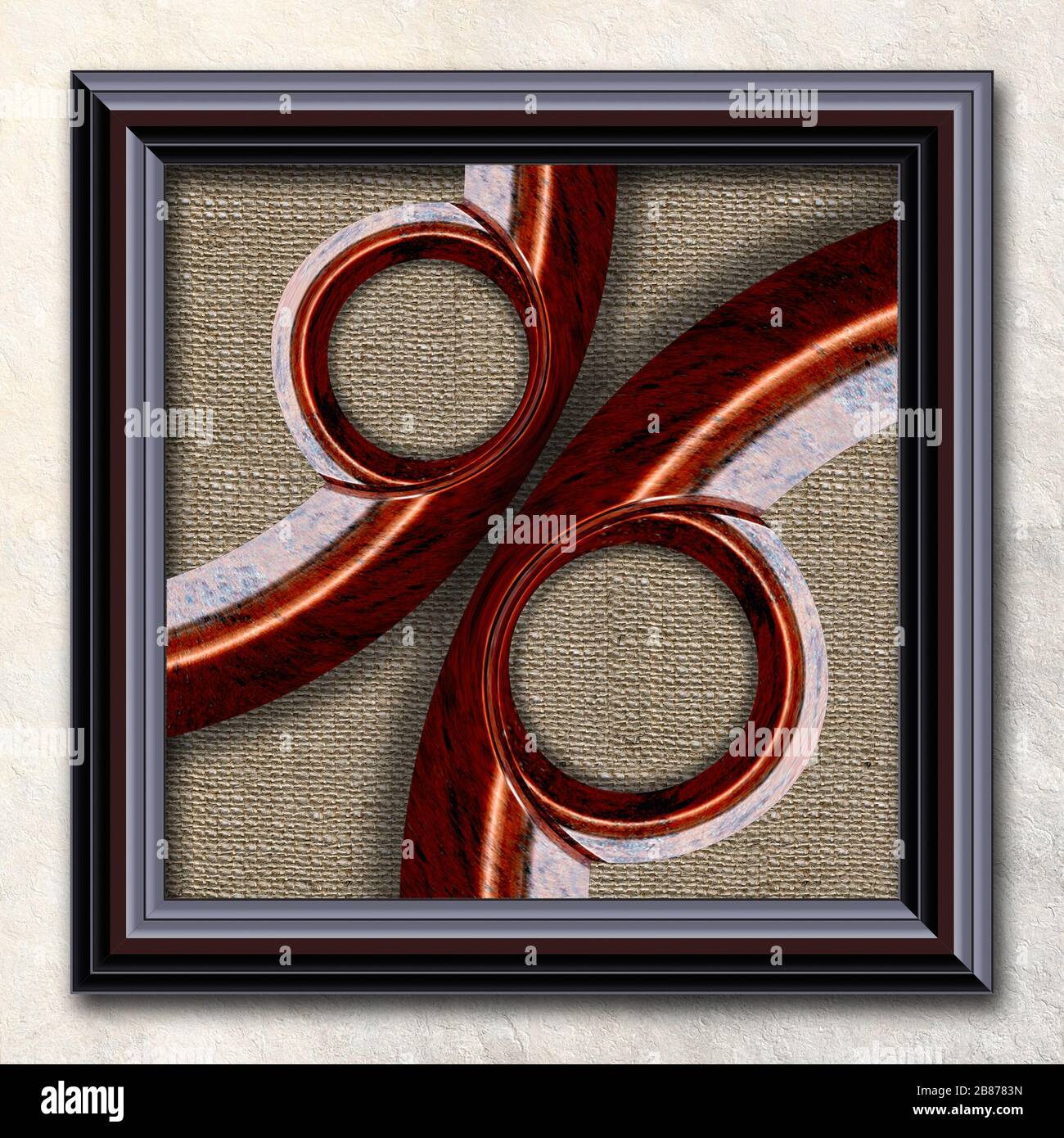 3D rendering illustrazioni combo con fractal e pulsanti di frattali in elegante cornice Foto Stock