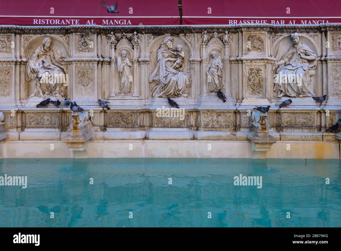 Fontana Gaia (Fonte Gaia), storica fontana monumentale in Piazza del campo, Siena, Toscana, Italia Foto Stock