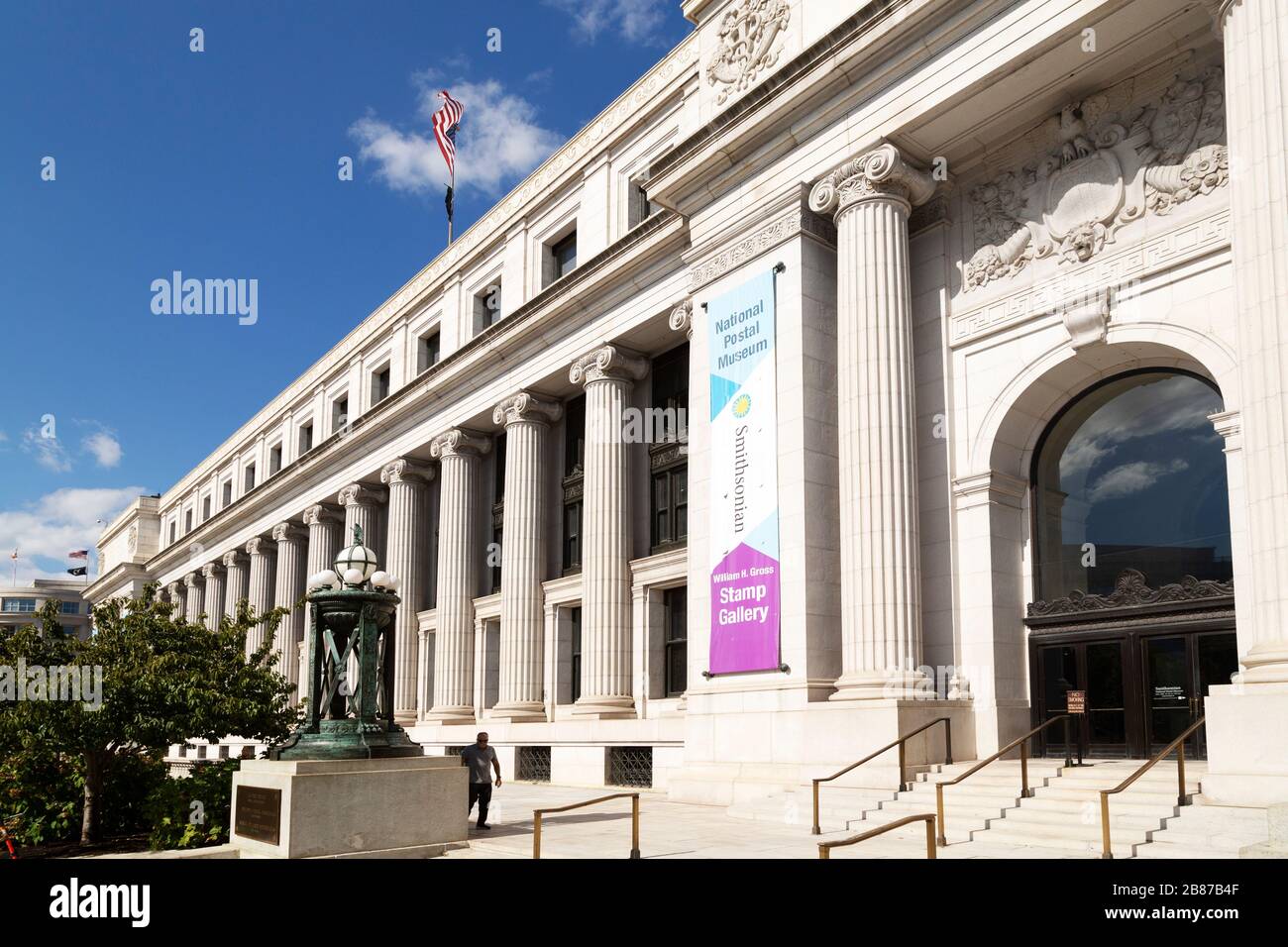 Il National Postal Museum di Washington DC, USA. L'attrazione turistica trasmette la storia del servizio postale e dei francobolli. Foto Stock