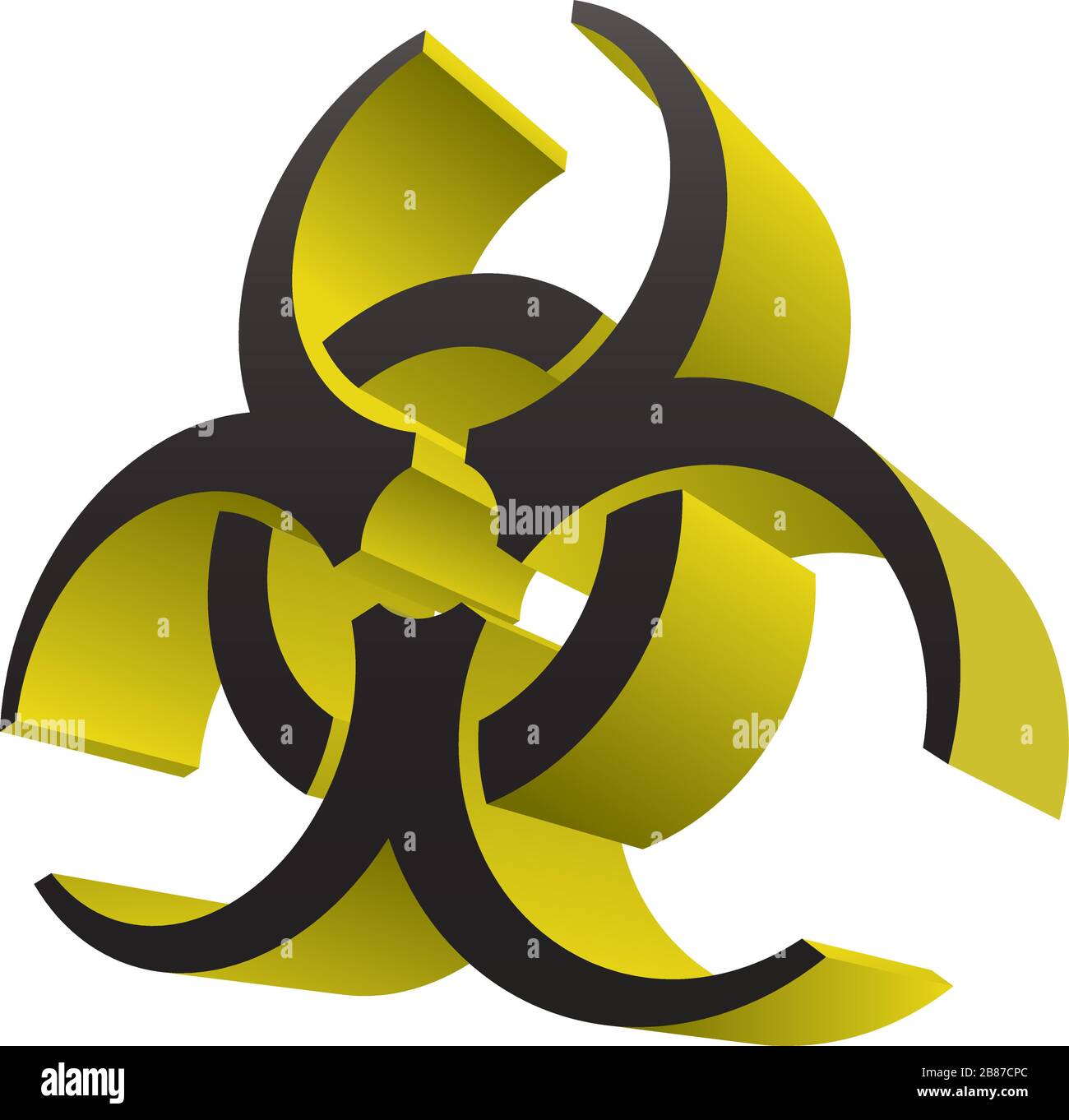 Biohazard Health Medical Warning 3D Symbol Isolated Vector Illustration (Illustrazione vettoriale isolata simbolo 3D) Illustrazione Vettoriale