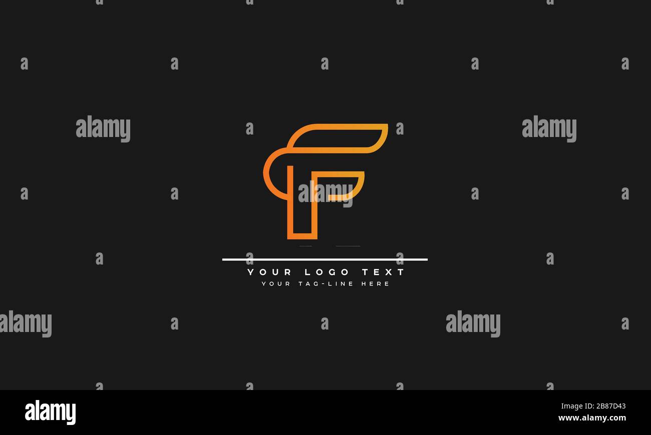 Lettera astratta F, FF Monogramma logo Illustrazione Vettoriale