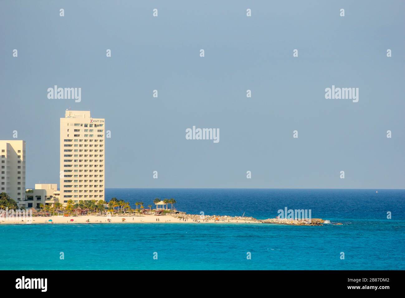 Hyatt Ziva all-inclusive resort, Punta Cancun, Hotel zone, Cancun, Quintana Roo, Yucatan Peninsula, Messico Foto Stock
