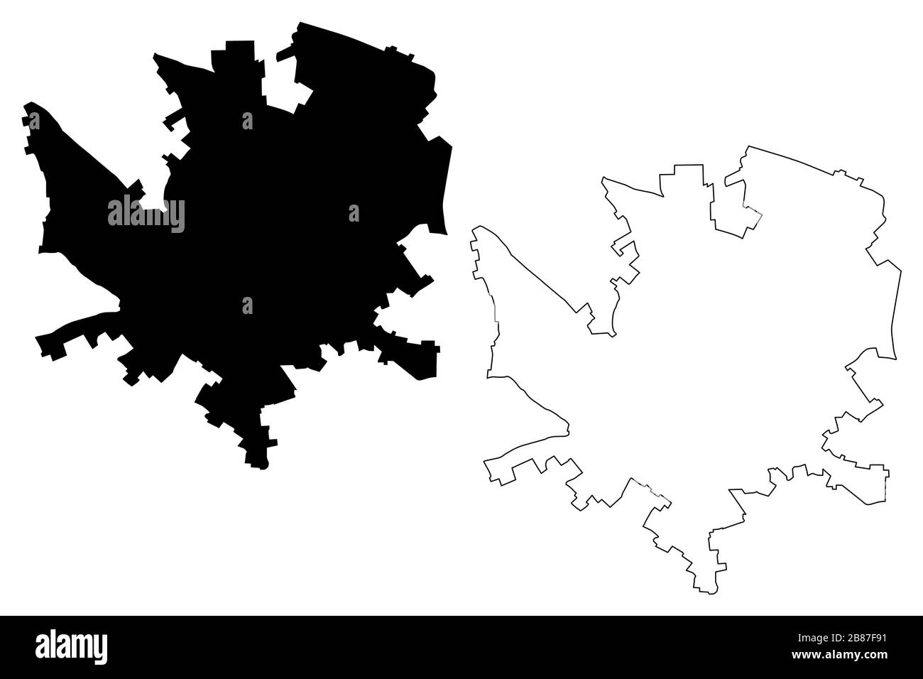 Città di Andria (Repubblica Italiana, Italia, Puglia) mappa vettoriale illustrazione, schizzo di ciottoli Città di Andria mappa Illustrazione Vettoriale
