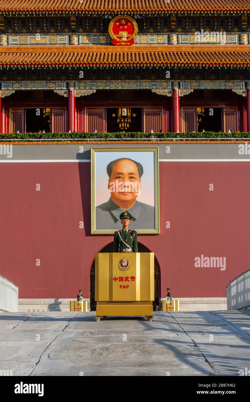 Piazza Tiananmen a Pechino, Cina Foto Stock