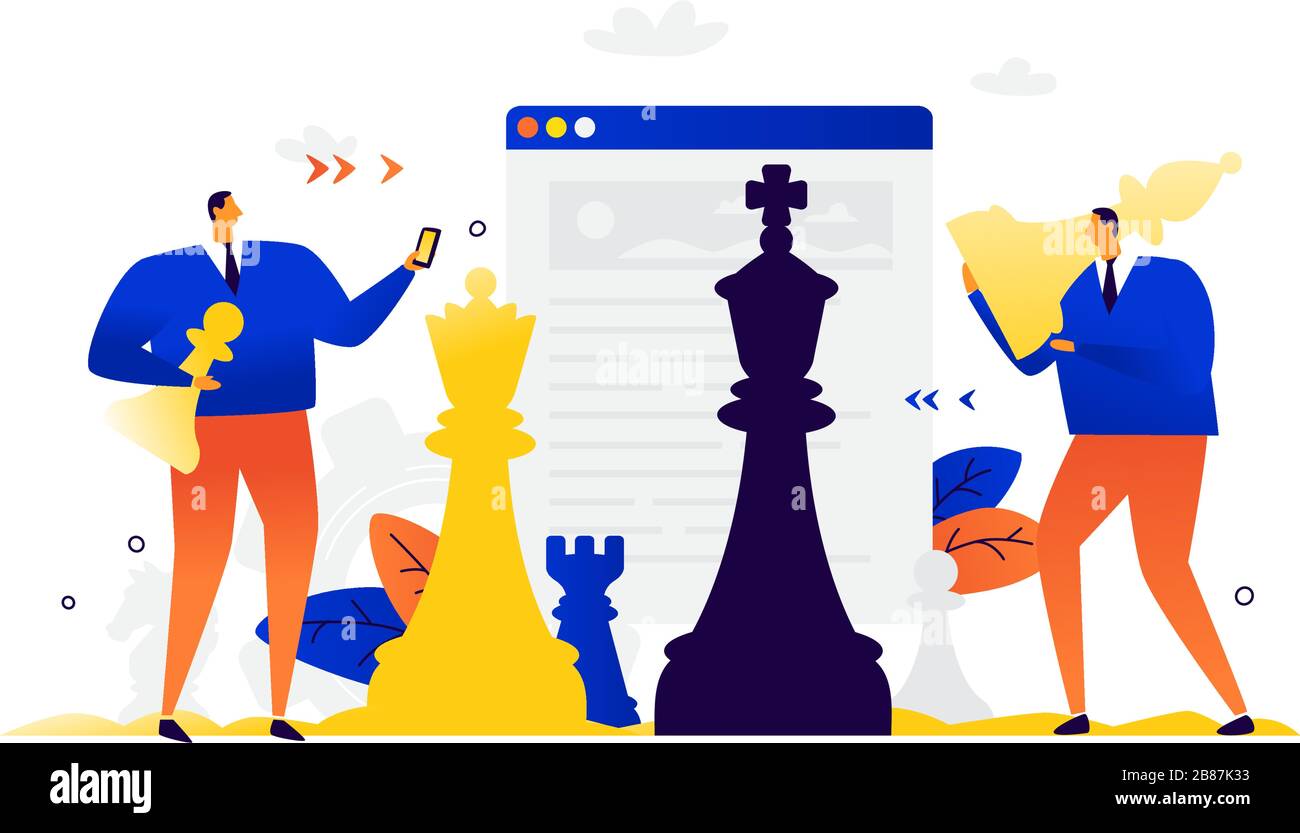 Illustrazione di uomini d'affari che giocano a scacchi. Concorrenza nel commercio. Vettore. Metafora. Sviluppo di interfacce. Strategia e tattiche nel commercio. Fin Illustrazione Vettoriale Illustrazione di uomini d'affari che giocano a scacchi. Concorrenza nel commercio. Vettore. Metafora. Sviluppo di interfacce. Strategia e tattiche nel commercio. Fin Illustrazione Vettoriale