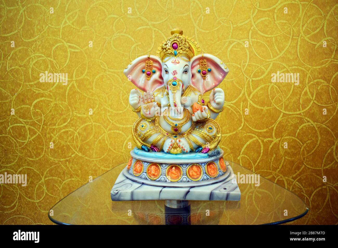 Dio indiano Signore Ganesha Idol, statua, tempio Foto Stock