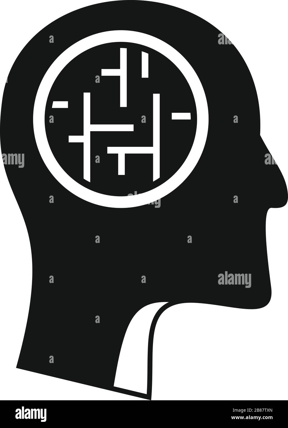 Icona trattamento persona mentale. Semplice illustrazione dell'icona del vettore di trattamento della persona mentale per il web design isolato su sfondo bianco Illustrazione Vettoriale