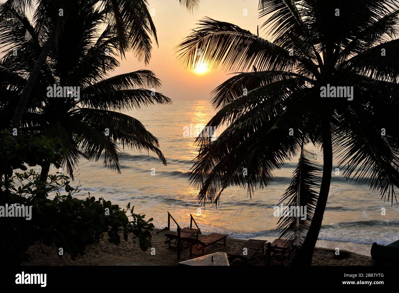 Sri Lanka, spiaggia di Tangalle all'alba Foto Stock