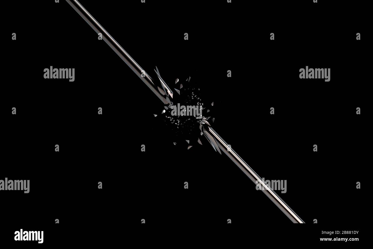Rendering 3D astratto di linea spezzata, moderno disegno di sfondo con forma spezzata Foto Stock