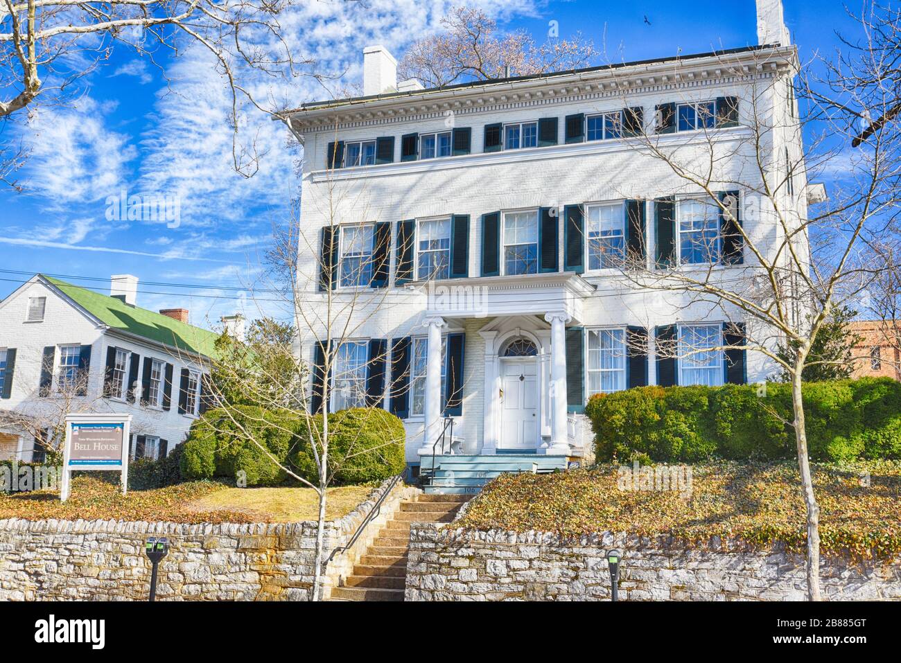 Bell House su Cameron Street, Winchester, VA, ha giocato un ruolo nella terza battaglia di Winchester Foto Stock