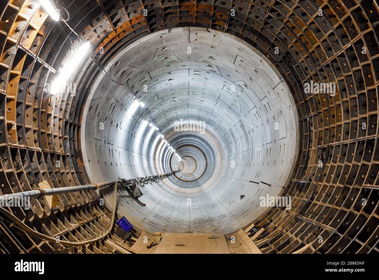 Costruzione di una nuova linea metropolitana Foto Stock