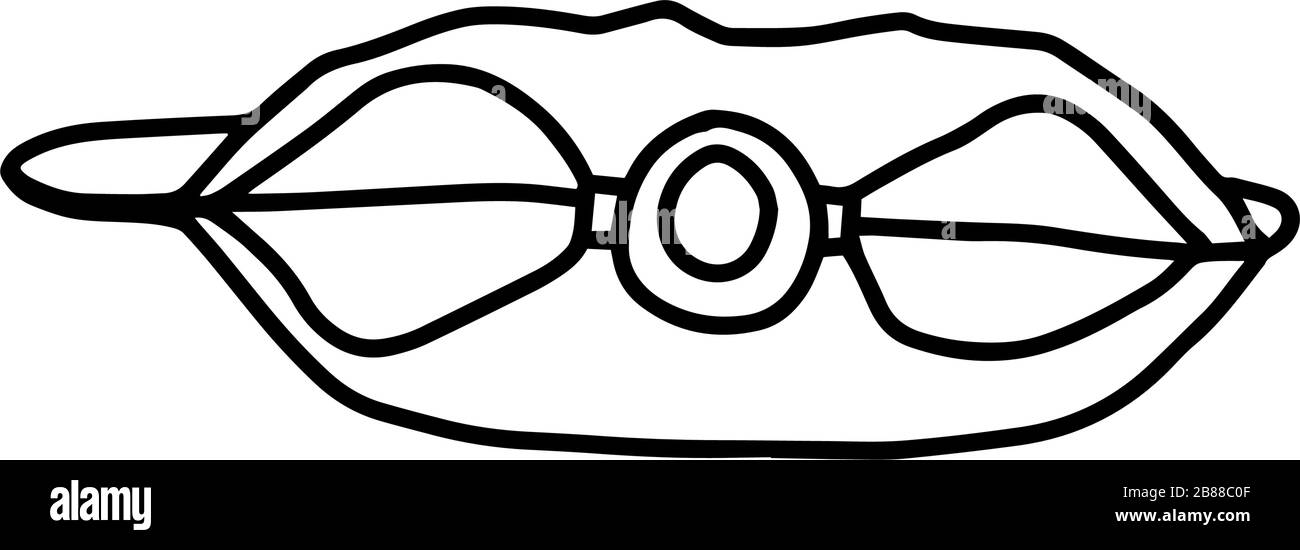 Maschera medica per la protezione contro le malattie in stile alodino disegnato a mano isolato. Illustrazione del profilo vettoriale con maschera farmaceutica. Illustrazione Vettoriale