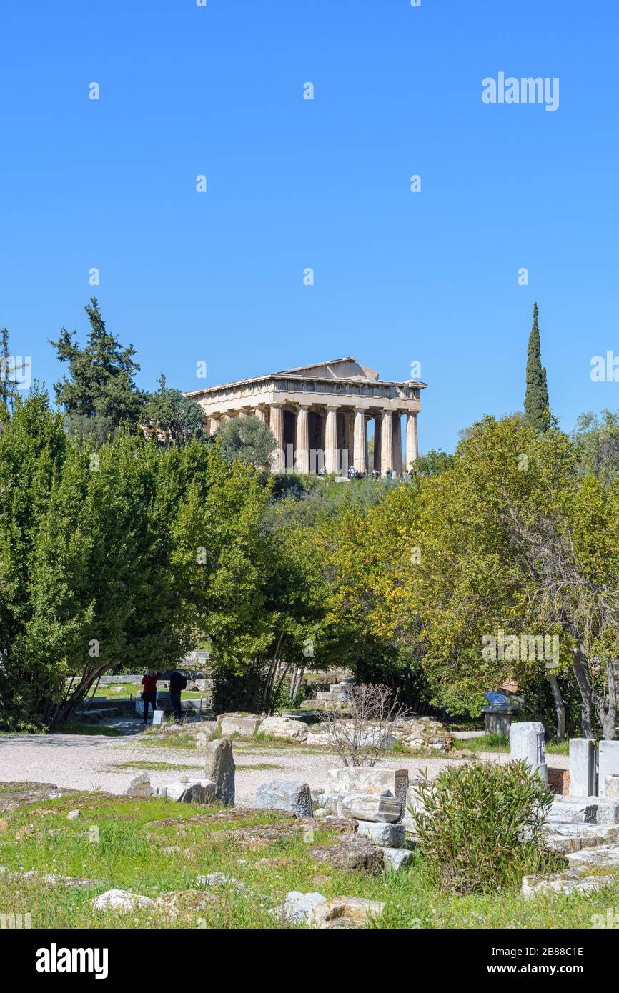 Tempio di Efesto in Agorà di Atene Foto Stock