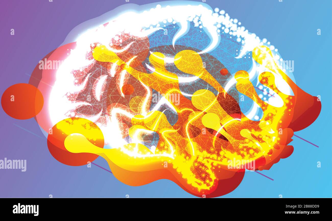 onde mentali acuminate su sfondo astratto Illustrazione Vettoriale