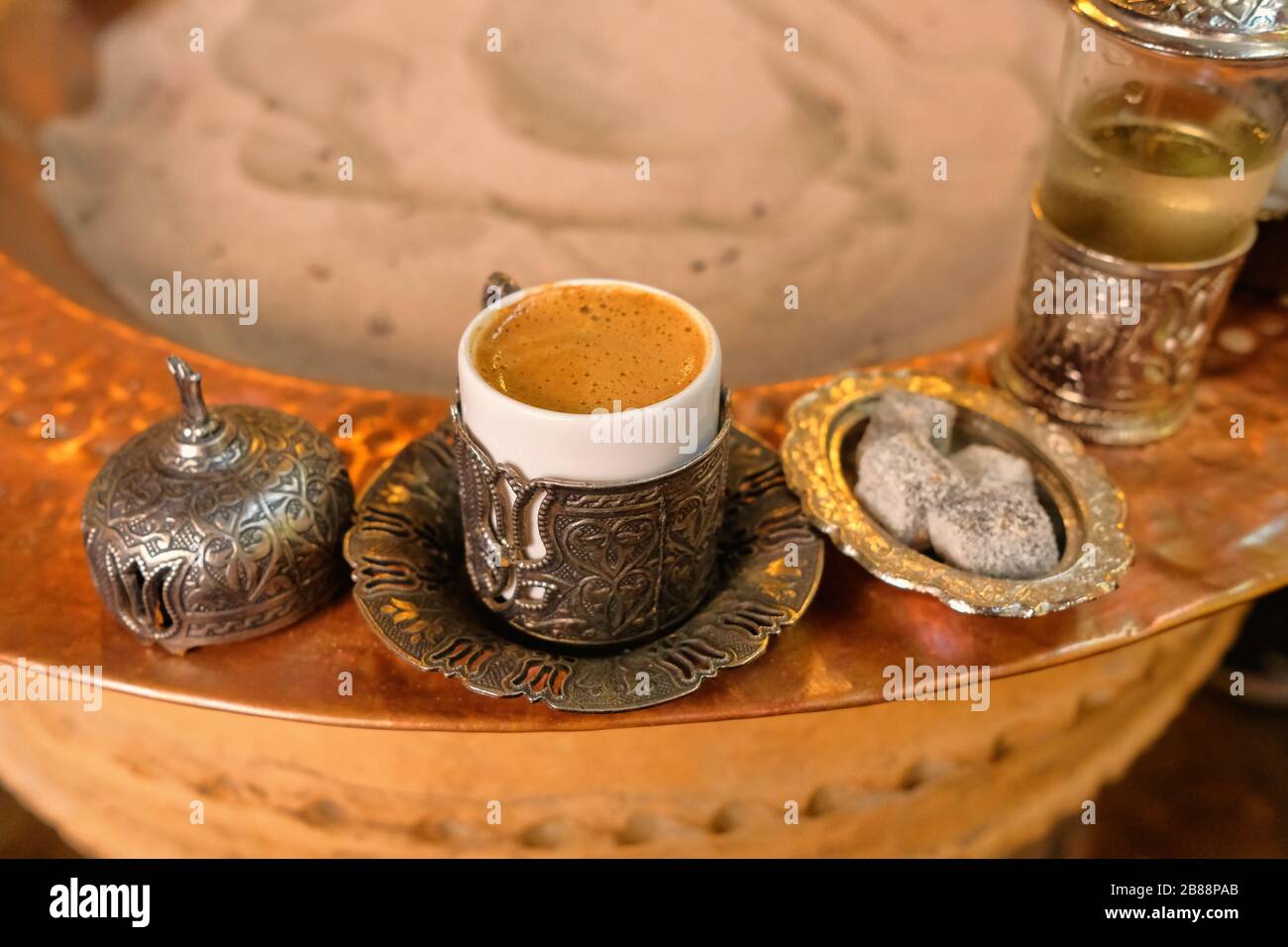 Caffettiera Turca In Rame Fatta A Mano: Scaldacaffè A Sabbia Calda Per Un Caffè Arabo Autentico - Foto 2