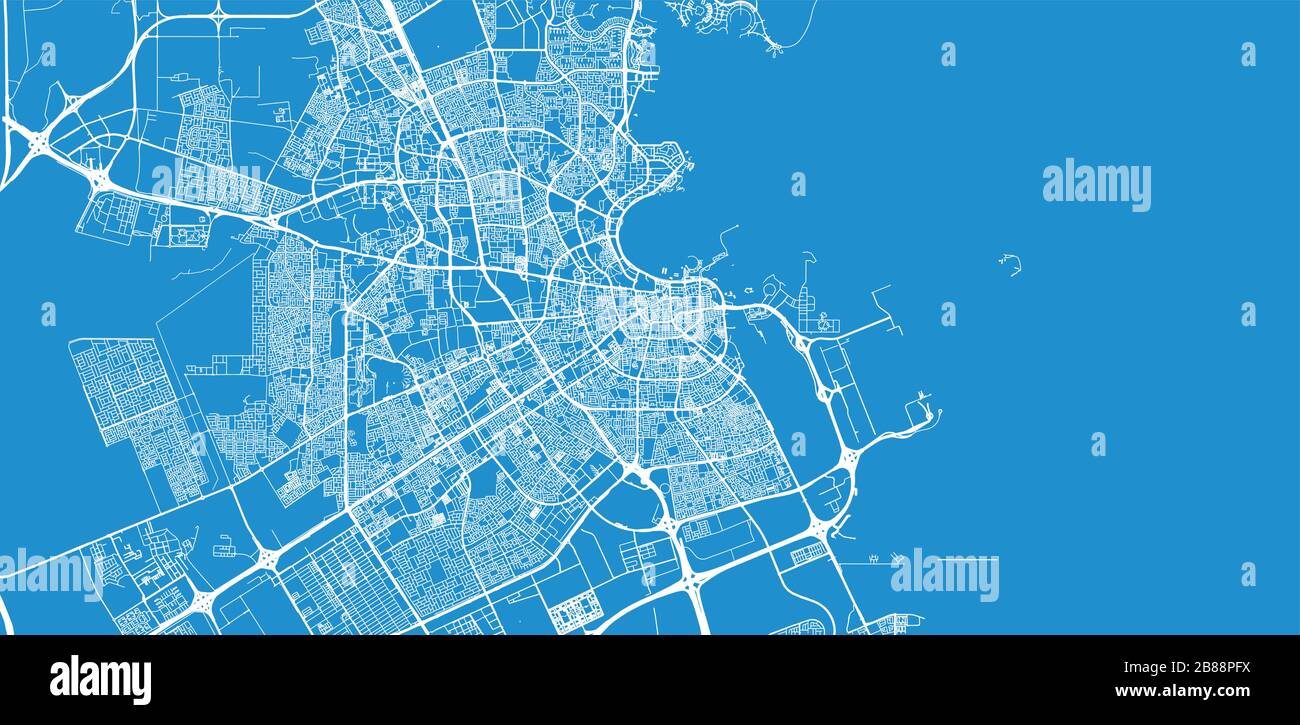 Mappa di doha Immagini Vettoriali Stock - Alamy