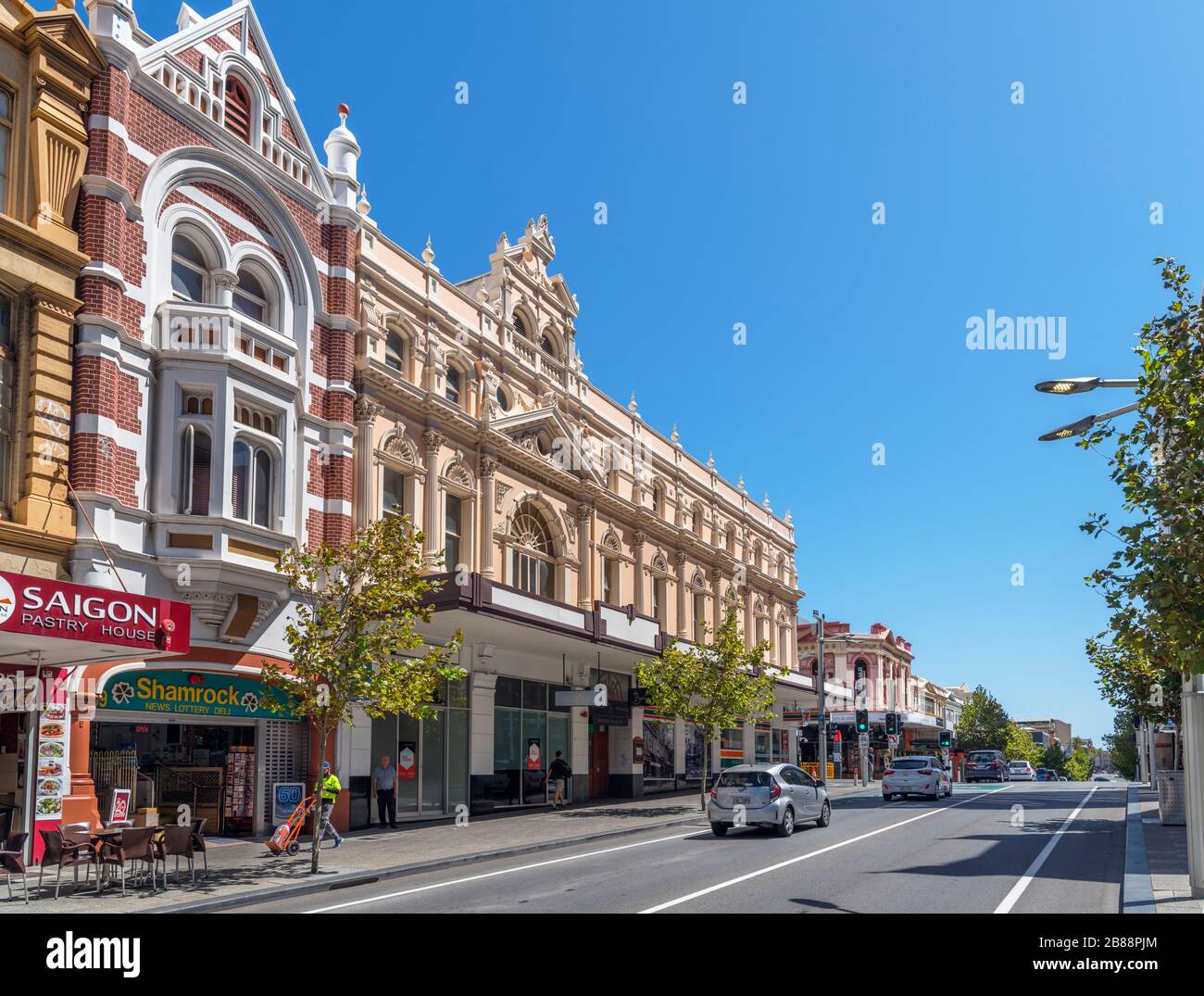 Negozi in Barrack Street nel centro di Perth, Australia Occidentale, Australia Foto Stock