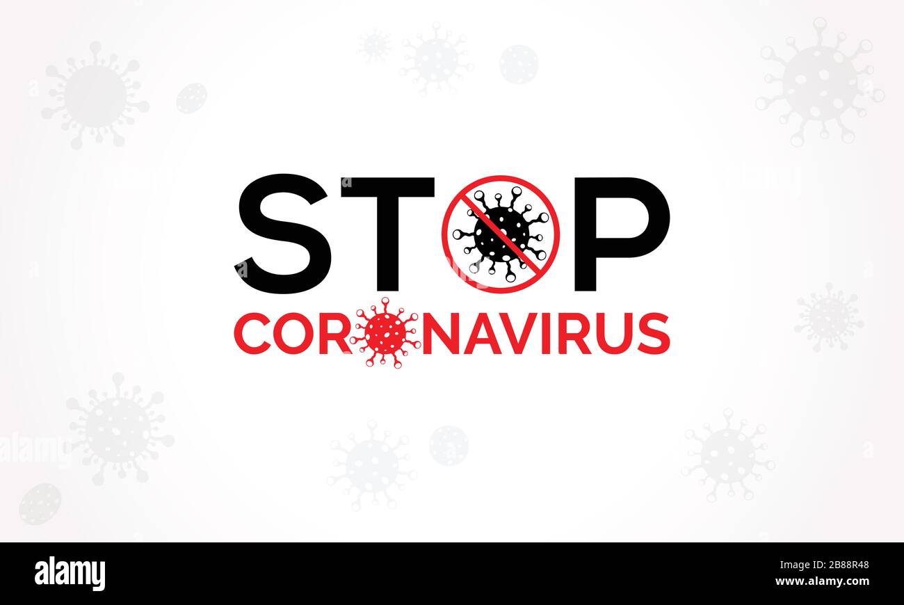Malattia di coronavirus (COVID-19) disegno di tipografia. 2019-nCov / nuovo Coronavirus Logo Typography Vector Template. Illustrazione Vettoriale