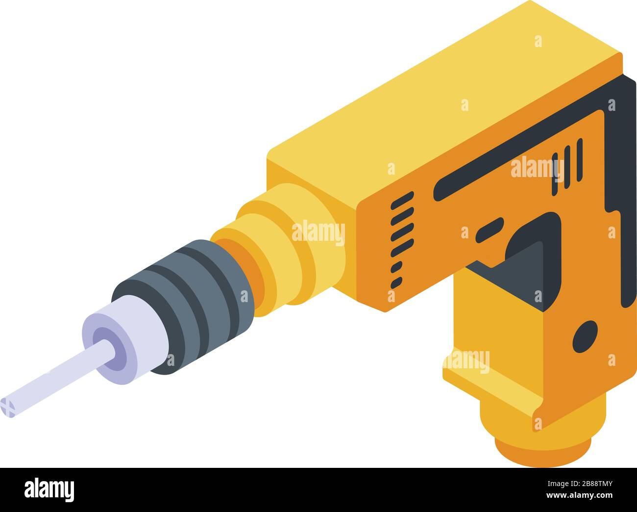 Icona dello strumento di perforazione, stile isometrico Illustrazione Vettoriale