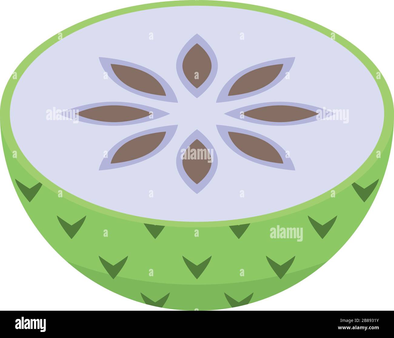 Icona soursop a metà taglio, stile isometrico Illustrazione Vettoriale