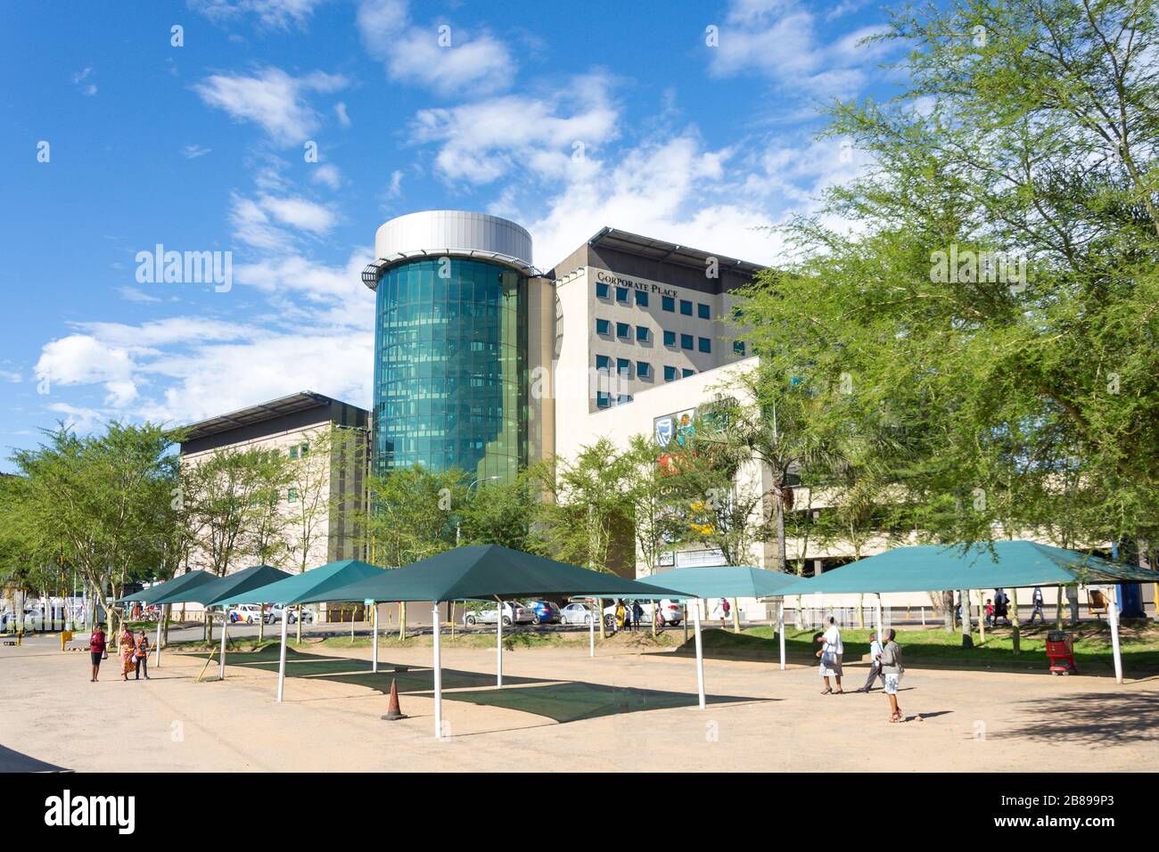 Centro commerciale Corporate Place, Dr Sishayi, Mbabane, Regno di Eswatini (Swaziland) Foto Stock