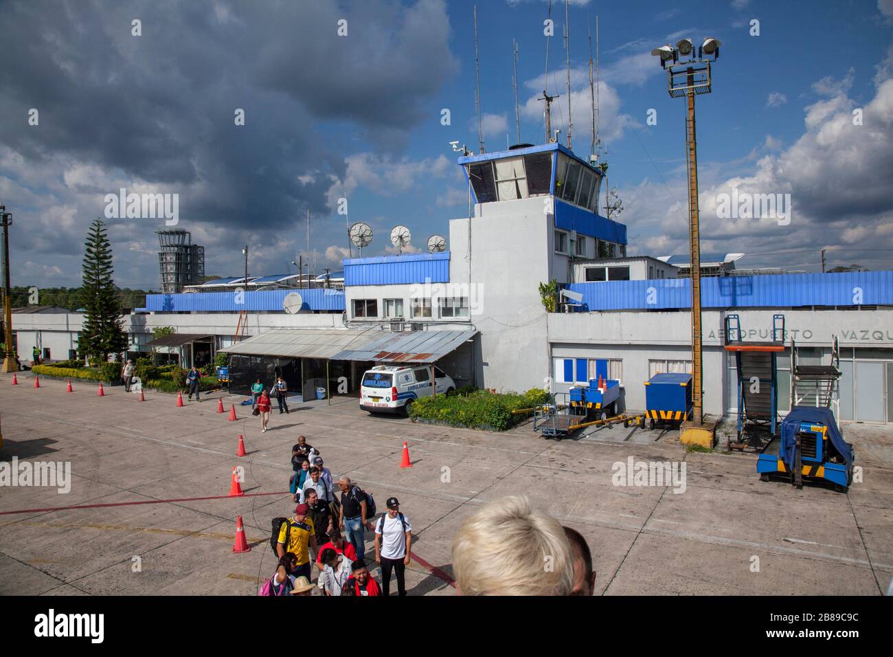 Leticia vecchio terminal aeroportuale in Amazzonia, Colombia, Sud America. Foto Stock