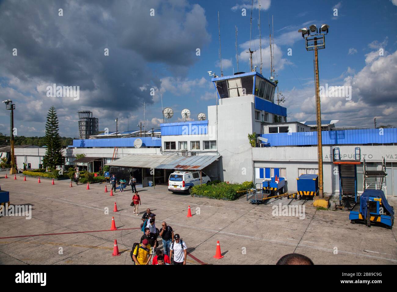 Leticia vecchio terminal aeroportuale in Amazzonia, Colombia, Sud America. Foto Stock