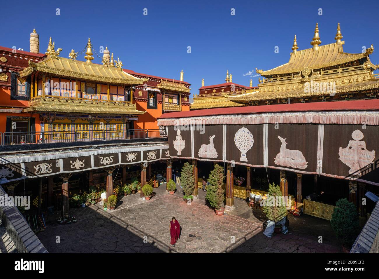 Tempio di Jokhang a Lhasa, in Tibet Foto Stock