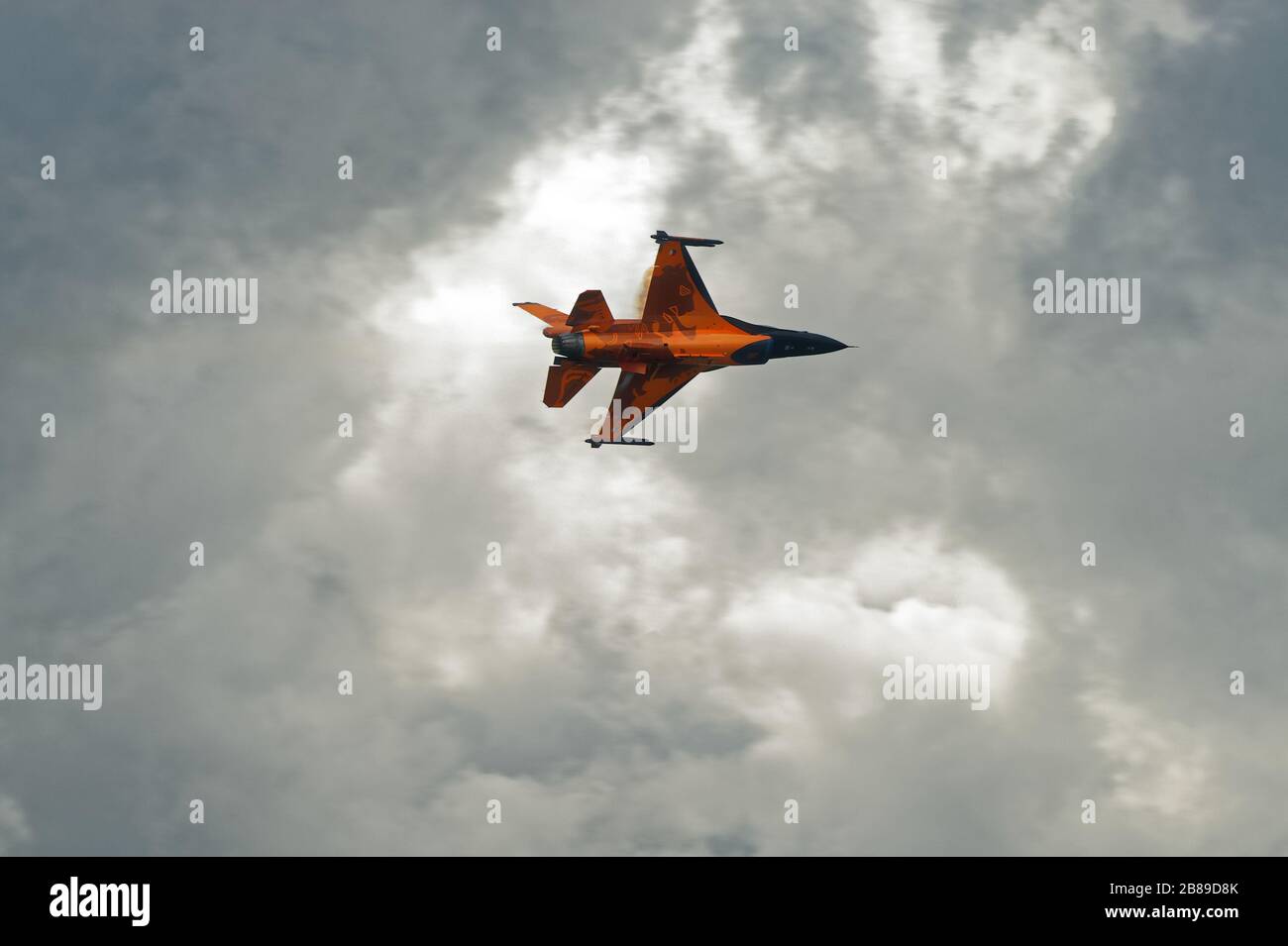 Il team demo olandese F16 ha visto al RAF Leuchars International Airshow 2011 Foto Stock
