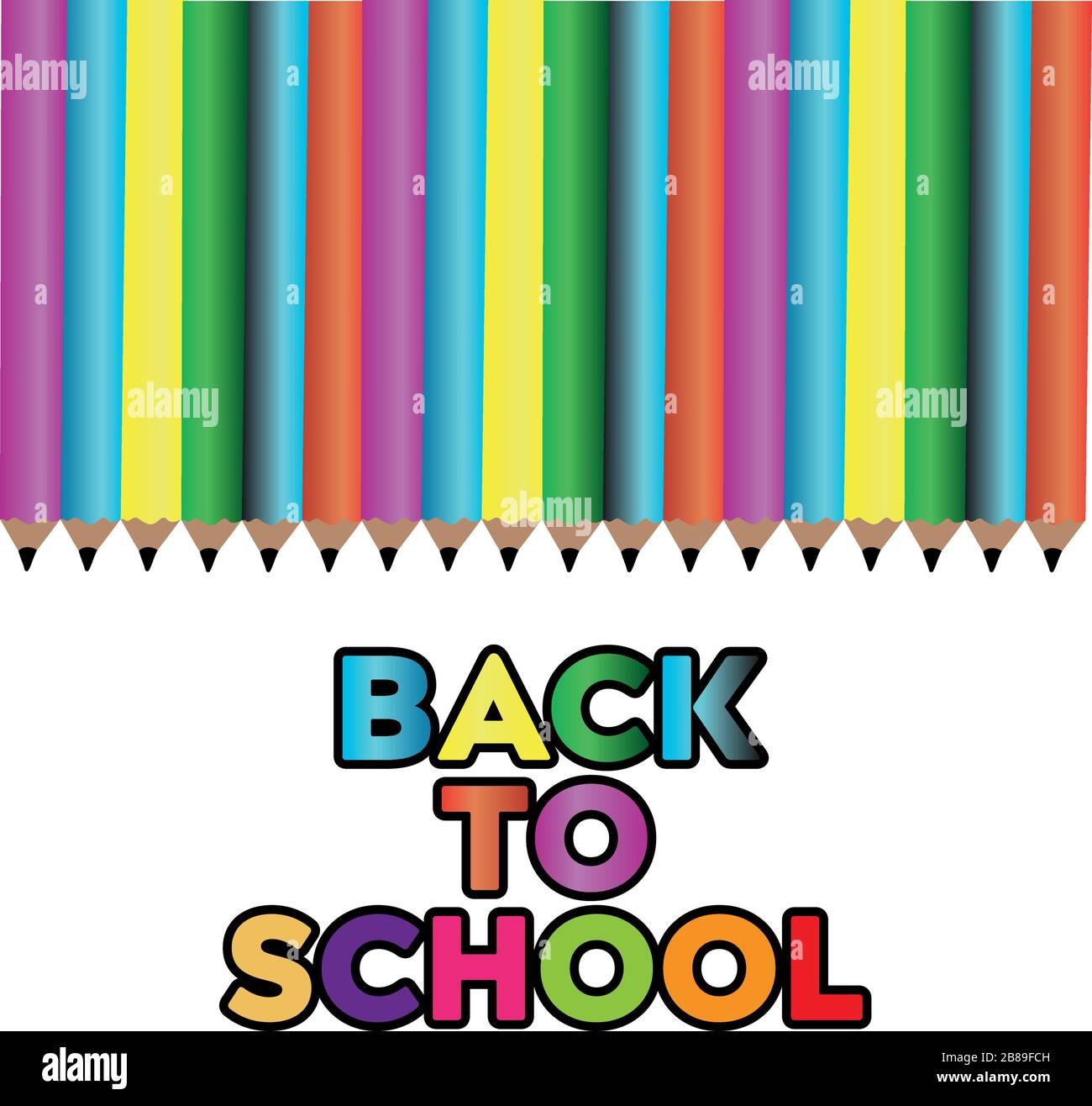 Torna a scuola vettore banner design con matita colorata. Illustrazione vettoriale. Illustrazione Vettoriale