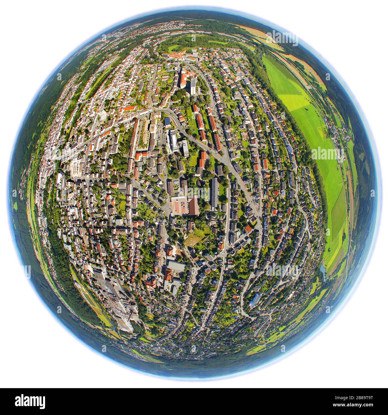 , centro città di Arnsberg, 02.08.2011, vista aerea, Germania, Renania Settentrionale-Vestfalia, Sauerland, Arnsberg Foto Stock