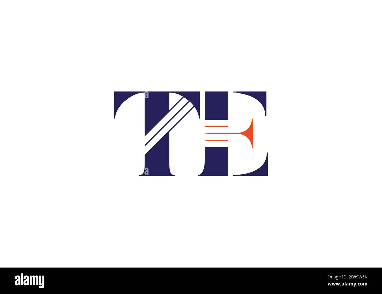 T e, modello vettoriale per il design del logo della lettera iniziale TE, simbolo dell'alfabeto grafico per l'identità aziendale aziendale Illustrazione Vettoriale