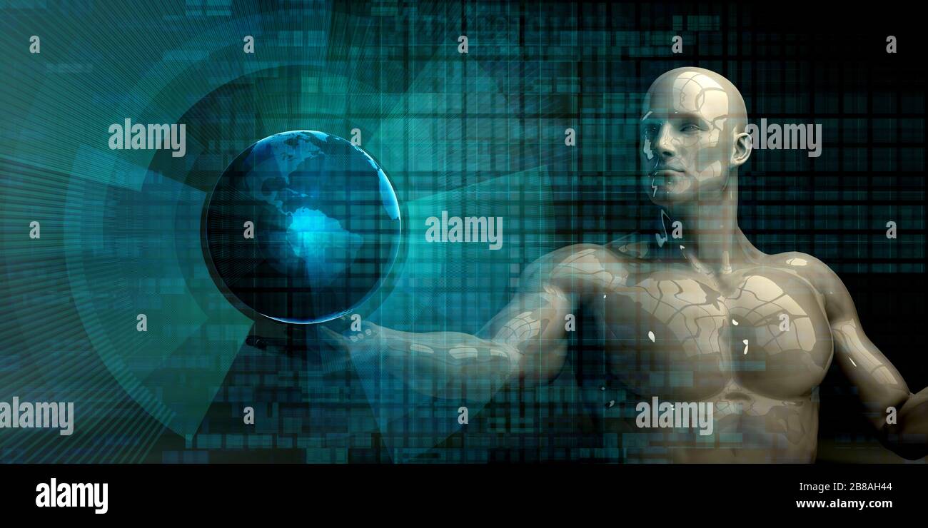 Integrazione globale delle tecnologie come un concetto Foto Stock