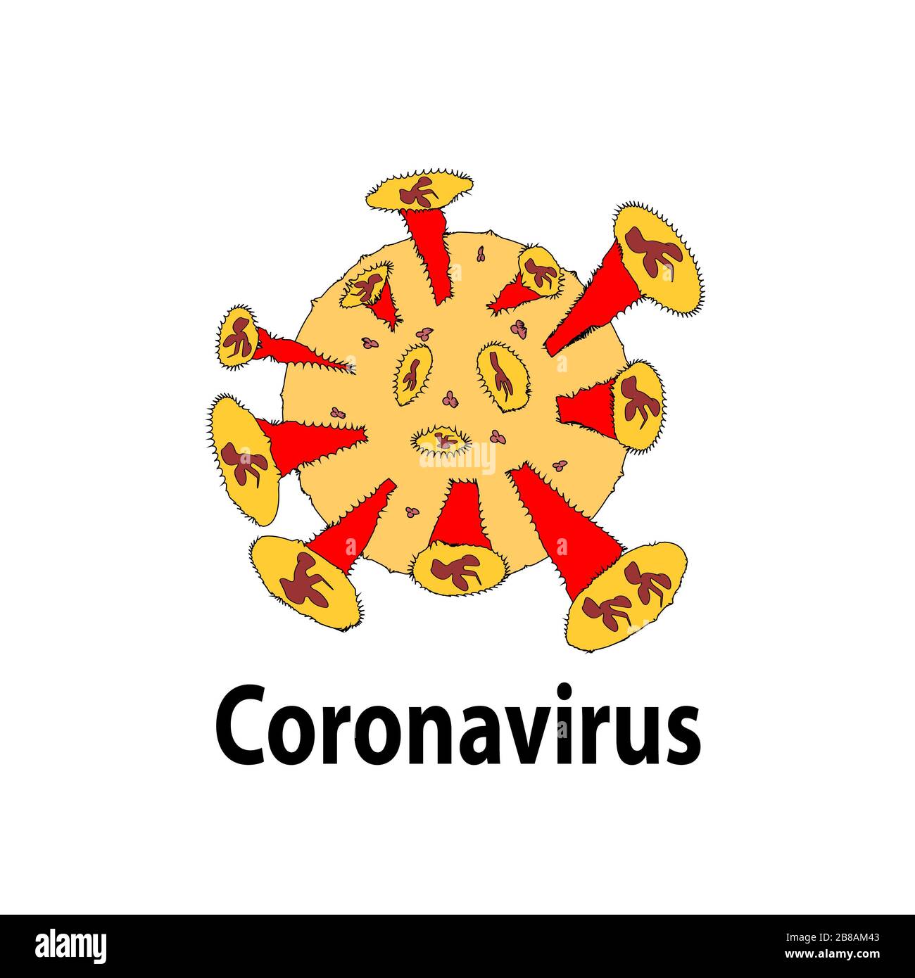 microbe bacterium covid-19 su sfondo bianco epidemia di corpo umano coronavirus influenza quarantena polmonite virale. Foto Stock