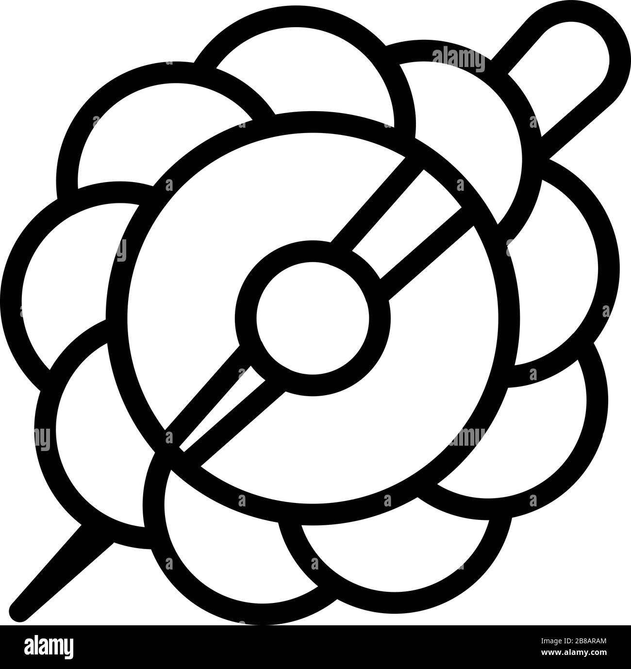 Fiore barretta icona, stile contorno Illustrazione Vettoriale