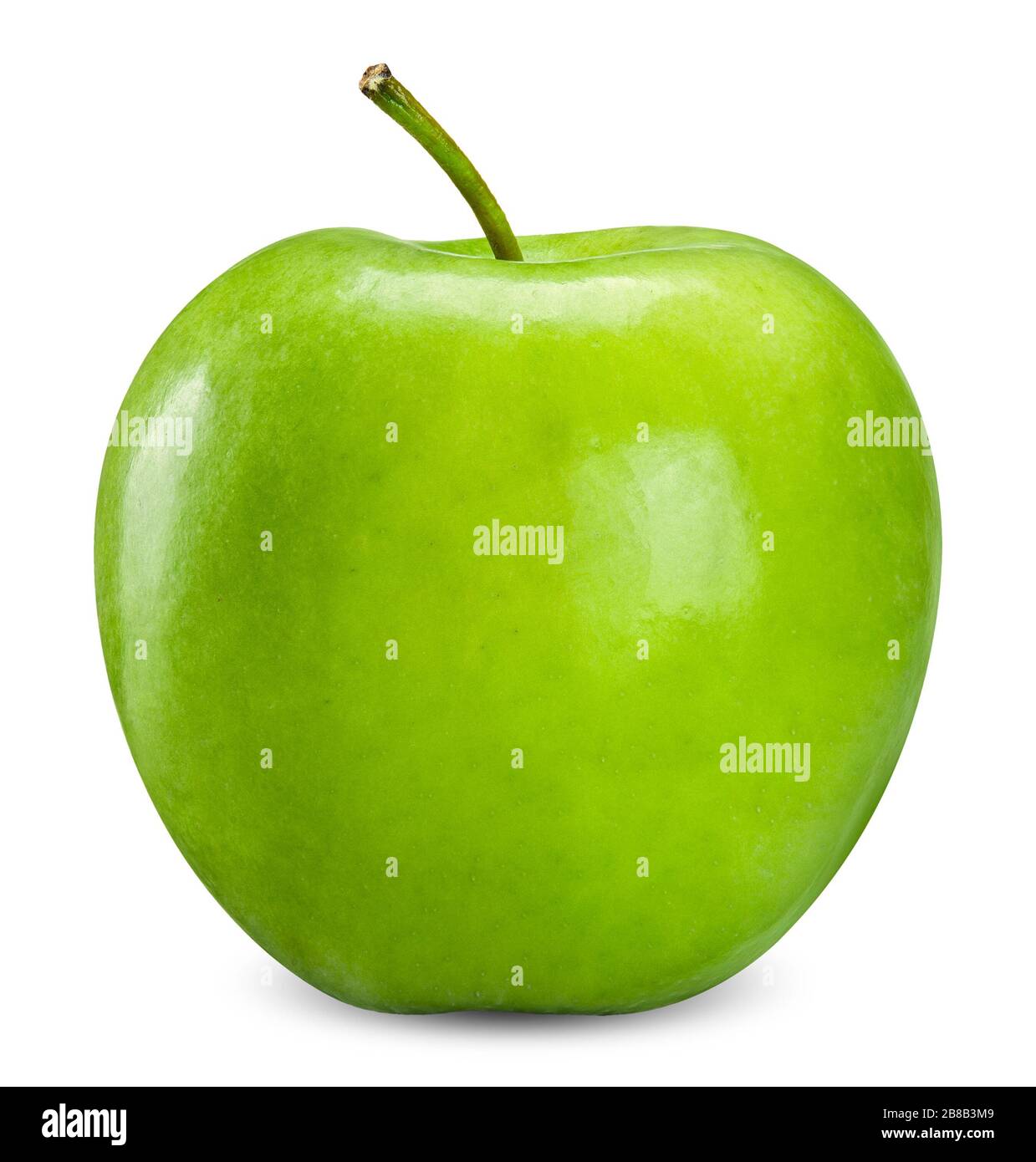 mela verde isolata su bianco, percorso di ritaglio della mela Foto Stock