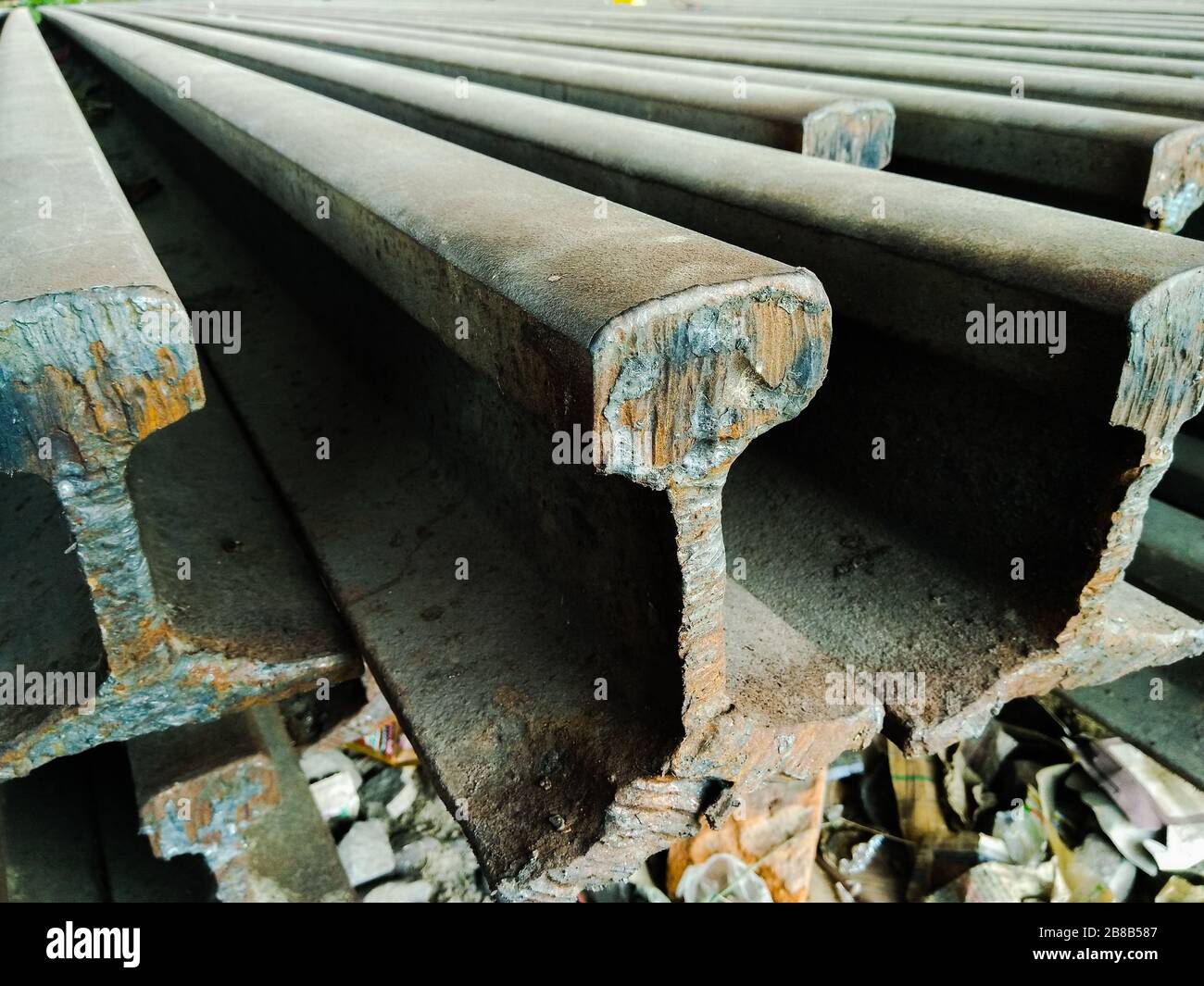 Un'immagine di verghe di ferro Foto stock - Alamy
