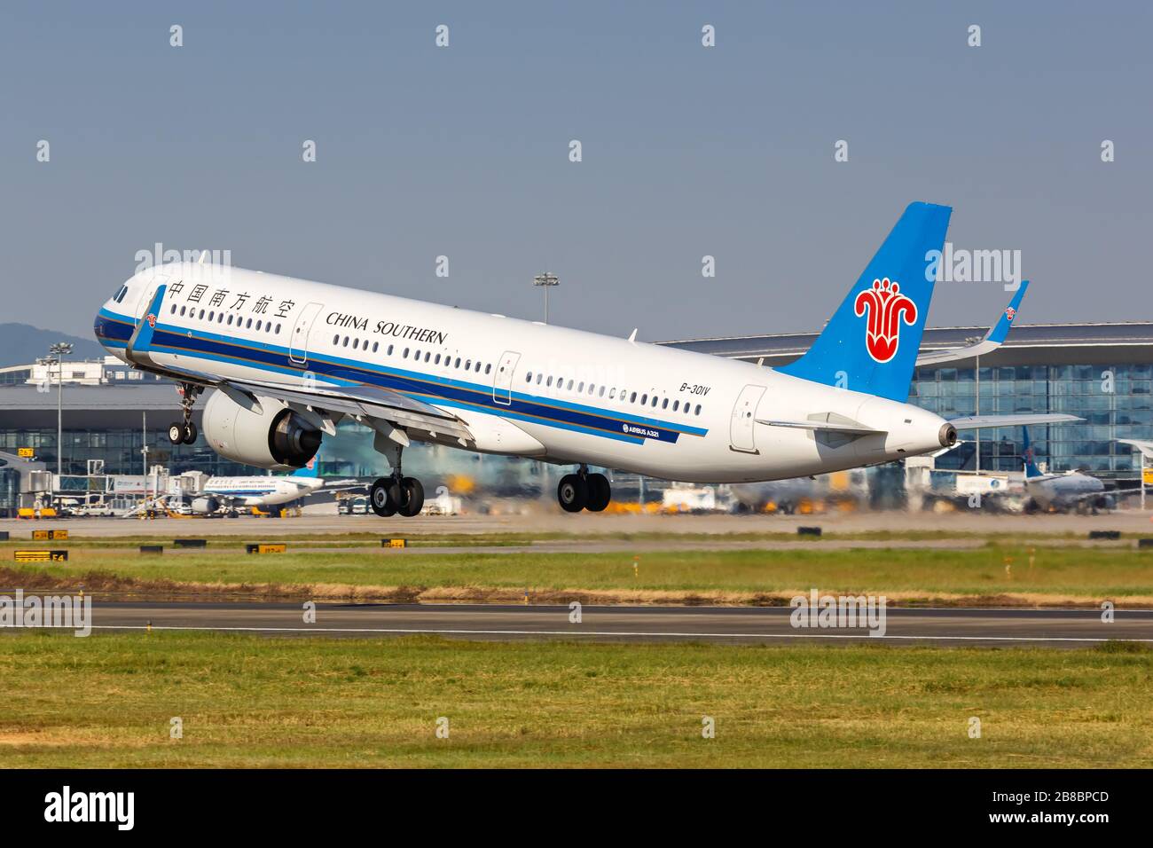 Guangzhou, Cina – 24 settembre 2019: China Southern Airlines Airbus A321neo aereo all'aeroporto di Guangzhou (CAN) in Cina. Airbus è un aeroporto europeo Foto Stock