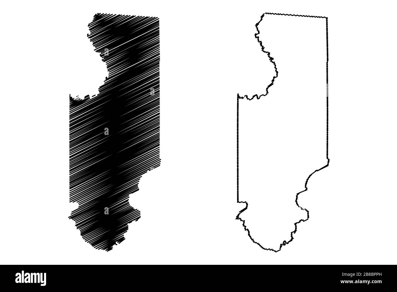 Columbia County, Florida (contea degli Stati Uniti, Stati Uniti d'America, Stati Uniti, Stati Uniti), illustrazione del vettore mappa, tracciare mappa Columbia schizzo Illustrazione Vettoriale