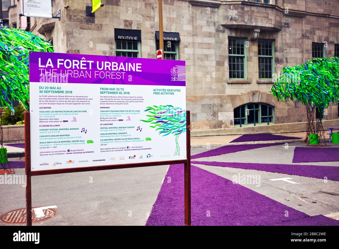 Giugno, 2018 - Montreal, Canada: McCord Museum o foresta urbana e il suo cartello a Montreal, Quebec, Canada. Foto Stock